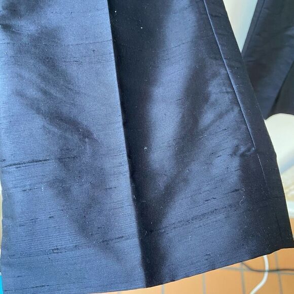 Parisian Signature Black 100% Silk Twill Ankle Length Slacks Pants - SZ 8 - Picture 7 of 9